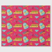 スクー鮮やかルのバス付きシームレスラッピング紙 ラッピングペーパー (フラット)