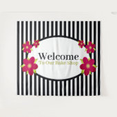 スケはっきりしたーストライプルフローラ タペストリー (正面(横))