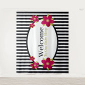 スケはっきりしたーストライプルフローラ タペストリー (正面)