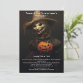 スケアクロウのハロウィンパーティー招待状 招待状 (スタンド正面)