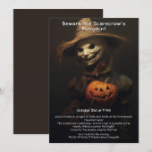 スケアクロウのハロウィンパーティー招待状 招待状 (正面/裏面)