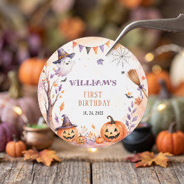スケアリーなカボチャのハロウィン 誕生日 ラウンドシール