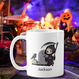 スケアリーな死神の墓場カラス ゴシックハロウィン コーヒーマグカップ