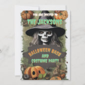 スケアリーウィッチハロウィンパーティー大鍋ブー 招待状 (正面)