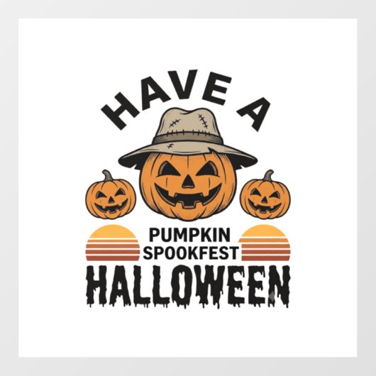 スケアリーカボチャのハロウィン ビンテージ風彫刻Tシャツ D ウィンドウサイン (シート)