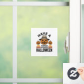スケアリーカボチャのハロウィン ビンテージ風彫刻Tシャツ D ウィンドウサイン (ホーム)