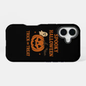 スケアリーカボチャ トリック・オア・トリート ハロウィン iPhone 16ケース (裏面横)