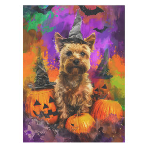 スケアリーケアン・テリア 犬 ハロウィン 魔女 パンプキン テーブルクロス
