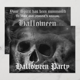 スケアリーゴシックドクロハロウィンパーティー 招待状