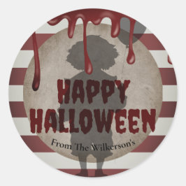 スケアリーサーカスクラウンの影 恐怖のカーニバル ハロウィン ラウンドシール