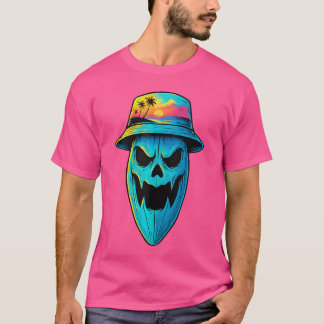 スケアリーサーフボード スプーキーサマーサンセット ハロウィン サマー Tシャツ