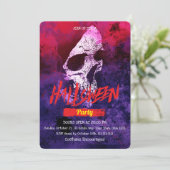 スケアリースポーティなドクロのハロウィンパーティー 招待状 (スタンド正面)