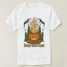 スケアリー・グッド・ブリュー・パンプキンコーヒーハロウィンアート Tシャツ