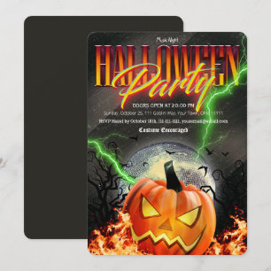 スケアリー ジャック オ ランタン ディスコボール ハロウィン 招待状