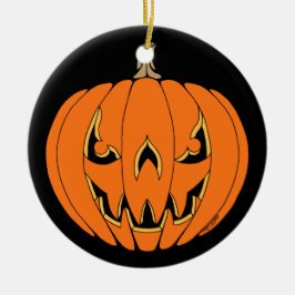 スケアリー・ジャック・オ・ランタン・ハロウィンデザイン セラミックオーナメント