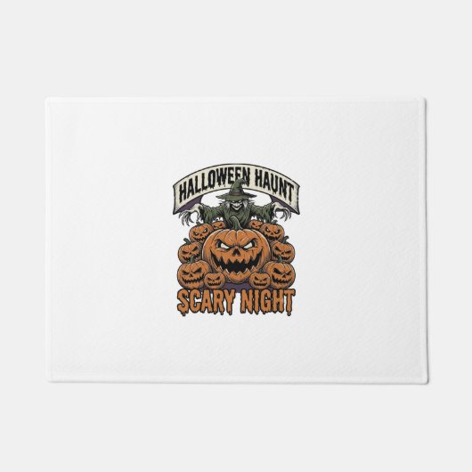 スケアリー・ハロウィン・パンプキン ビンテージ風彫刻Tシャツ A ドアマット (正面)