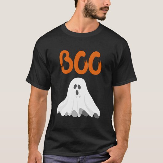 スケアリー ハロウィーン ブー ガイコツ Tシャツ (正面)
