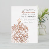 スケエレガントッチキンセアニラドレス 箔招待状 (立ち正面)