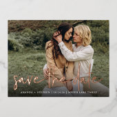 スケカジュアルッチ |写真（横） 箔招待状ポストカード (正面)