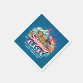 スケグウェイアラスカ歴史的金ゴールドラッシュタウンデコページ スタンダードカクテルナプキン (角)