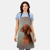 スケッチおもしろいVizslaポインタ エプロン (着用した状態)