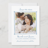 スケッチお洒落手描き正方形フォト結婚ズ セーブザデート (正面)