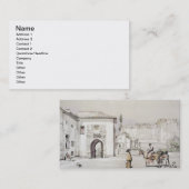 「スケッチからのつる植物(Puerta del Vino)のゲート、 名刺 (正面/裏面)