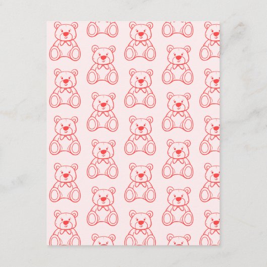 スケッチかわいいクマの赤ちゃんシャワー エンクロージャーカード (裏面)