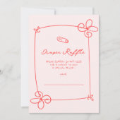 スケッチかわいい波弓フレームベビーシャワーチケット 招待状 (正面)