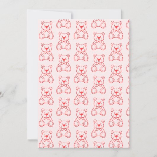 スケッチかわいい波状の弓枠ベビーシャワー サンキューカード (裏面)