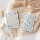 スケッチかわいい波状の弓枠ベビーシャワー サンキューカード