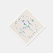 スケッチかわいい波状の弓枠ベビーシャワー スタンダードカクテルナプキン (角)