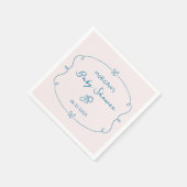 スケッチかわいい波状の弓枠ベビーシャワー スタンダードカクテルナプキン (角)