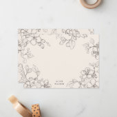 スケッチさくらんぼ感謝していフラワー ノートカード (正面/裏面インサイチュ)