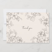 スケッチさくらんぼ感謝していフラワー ノートカード (裏面)