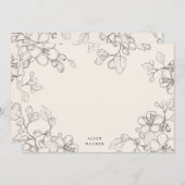 スケッチさくらんぼ感謝していフラワー ノートカード (正面/裏面)