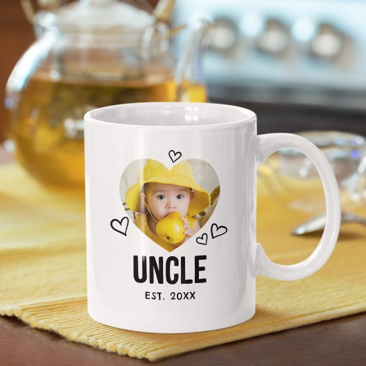 スケッチされたおじさんのハートの写真 コーヒーマグカップ