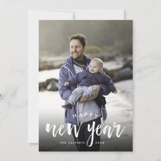 スケッチされたオーバーレイ |年末年始のフォトカード シーズンカード (正面)