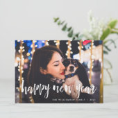 スケッチされたオーバーレイ | Happy New Yearフォトカード シーズンカード (スタンド正面)