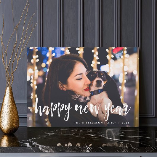 スケッチされたオーバーレイ | Happy New Yearフォトカード シーズンカード