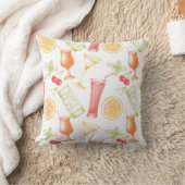 スケッチされたカクテルパターン クッション (ブランケット)