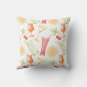 スケッチされたカクテルパターン クッション (裏面)