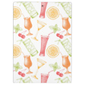 スケッチされたカクテルパターン クリップボード (裏面)