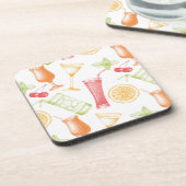 スケッチされたカクテルパターン コースター (左側)