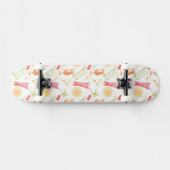 スケッチされたカクテルパターン スケートボード (横)