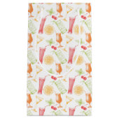 スケッチされたカクテルパターン スモールペーパーバッグ (正面)