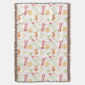 スケッチされたカクテルパターン スローブランケット (正面縦)