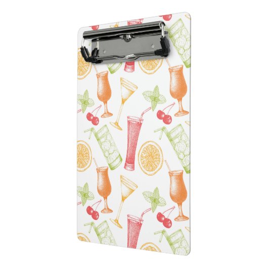 スケッチされたカクテルパターン ミニクリップボード (アングル2)