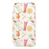 スケッチされたカクテルパターン INCIPIO iPhoneウォレットケース (フォリオ 正面)