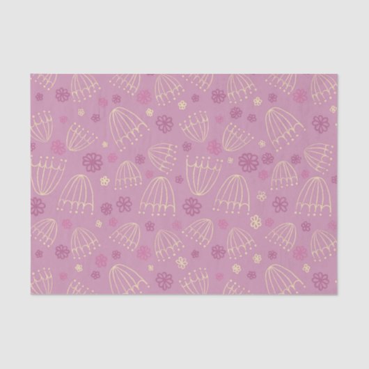 スケッチされたクイーンアンレースの花のティッシュペーパー 薄葉紙 (正面)